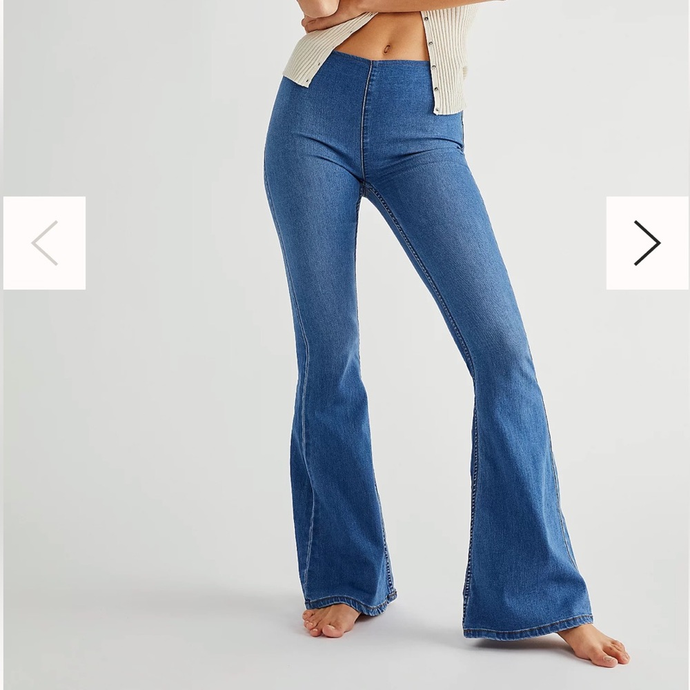 Free People Penny Pull On Flare Jeans Size W27 Never Worn